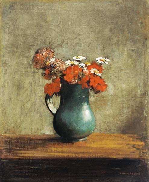 Flowers in a vase de Odilon Redon
