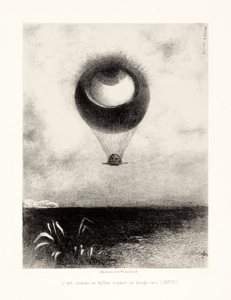The Eye, Like a Strange Balloon, Mounts toward Infinity. Series: For Edgar Poe de Odilon Redon