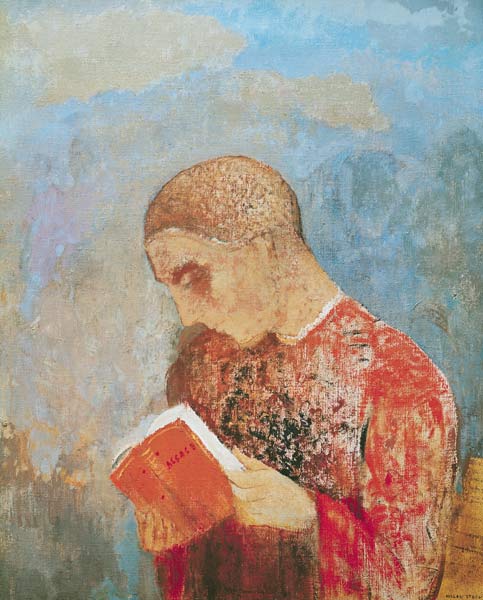 Alsace or, Monk Reading de Odilon Redon