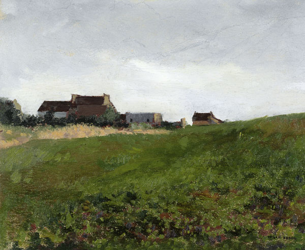 Bretonische Landschaft mit Gehöft de Odilon Redon