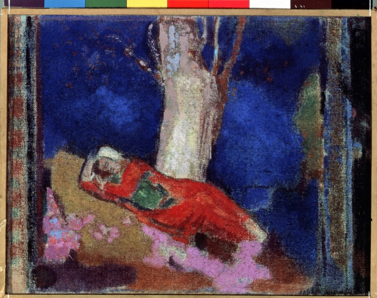 A Woman Lying Under The Tree de Odilon Redon