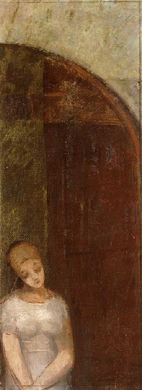 Junge Frau unter einem Bogen (Jeune femme sous une arche) de Odilon Redon