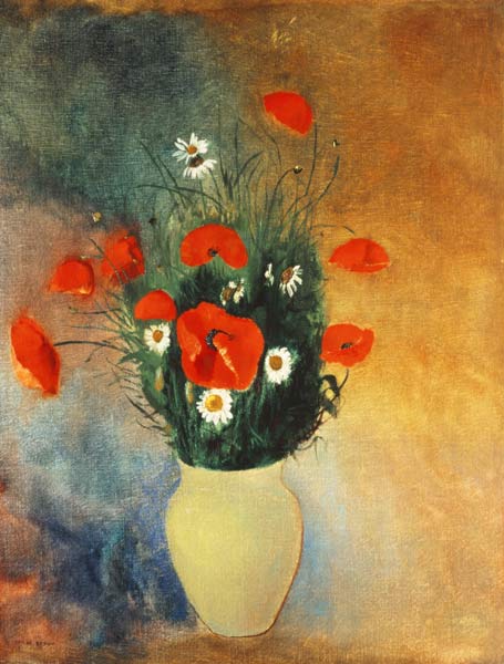 Vase with poppies and Margueriten de Odilon Redon