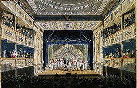 Performance of Ferdinand Raimund's "The smallholder as a millionaire" in the Leopoldstäd Theatre Vie