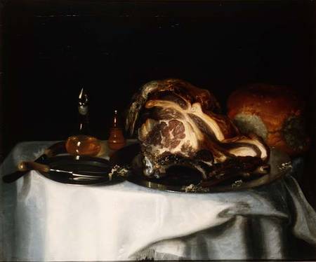 Still life with meat and bread (pair of 78161) de of Chichester Smith