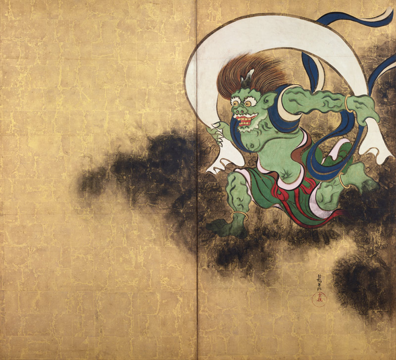 The Wind God. Right part of two-fold screens "Wind God and Thunder God" de Ogata Korin