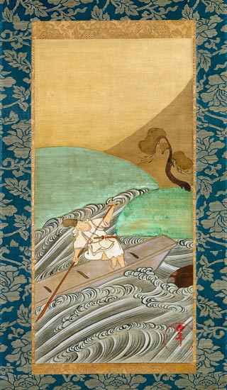 The Boatman (pen & ink on silk) de Ogata Korin