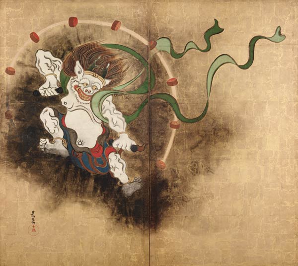The Thunder God. Left part of two-fold screens "Wind God and Thunder God" de Ogata Korin