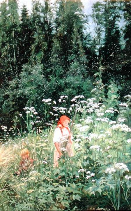 Girl among the wild flowers de Olga Antonova Lagoda-Shishkina