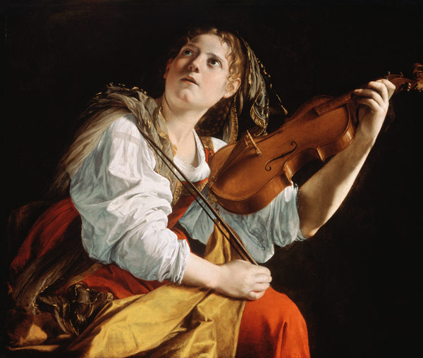 Young Woman with a Violin de Orazio Gentileschi