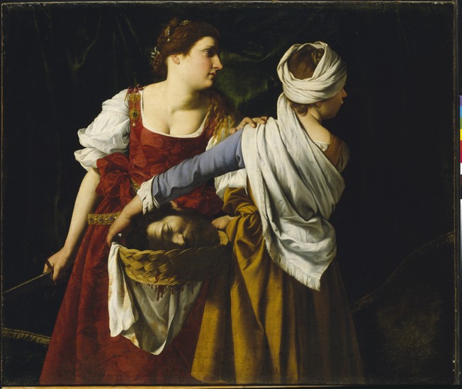 Judith and Her Maidservant with the Head of Holofernes de Orazio Gentileschi