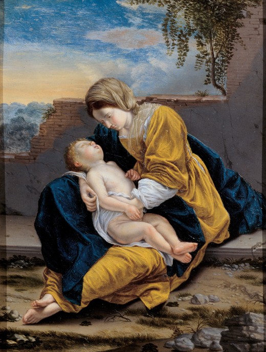 Madonna and Child in a landscape de Orazio Gentileschi