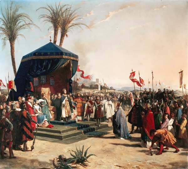 St. Louis (1214-70) King of France Receiving Robert Patriarch of Jerusalem, in Damietta in 1249 de Oscar Gue