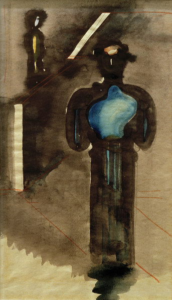 Zwei blauschwarze Figur de Oskar Schlemmer