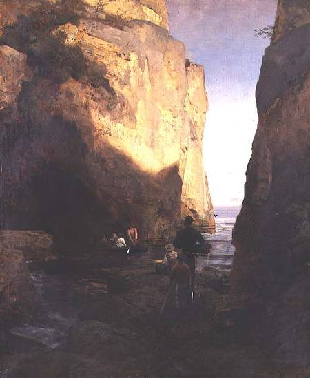 Entering the Grotto de Oswald Achenbach