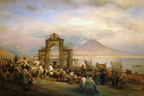 Market day in Naples de Oswald Achenbach