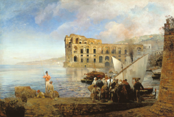 With Naples Johanna books with the palace of the q de Oswald Achenbach