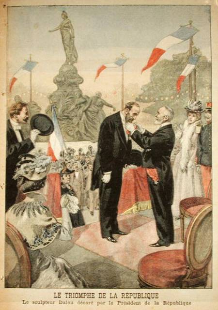 Jules Dalou (1838-1902) being awarded with the medal of the Legion of Honour by Emile Loubet (1838-1 de Oswaldo Tofani