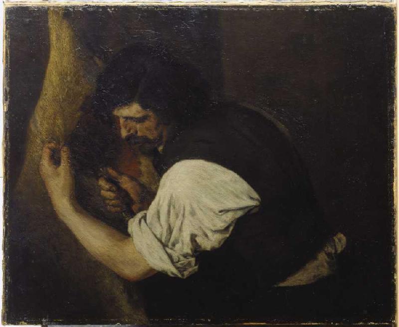 Im Wildbretkeller (Courbet, ein Reh ausweidend). de Otto Franz Scholderer