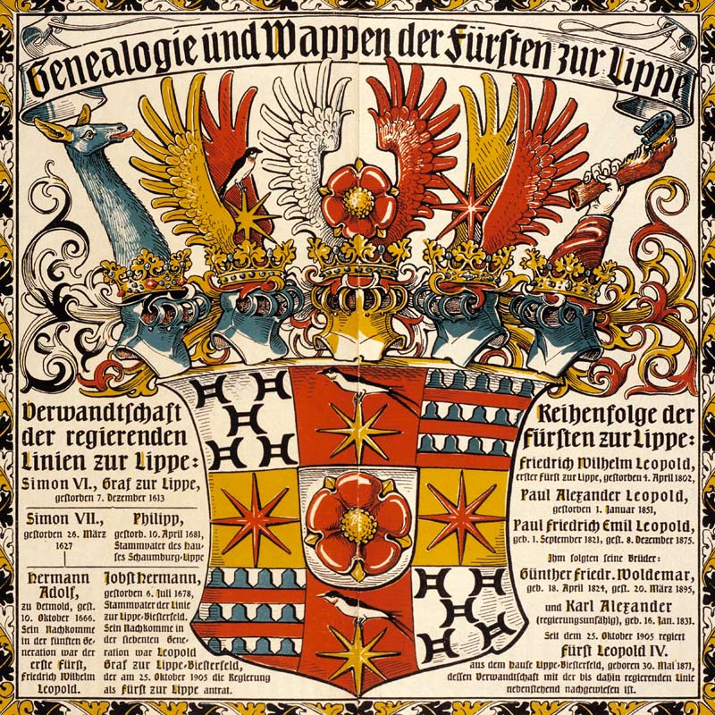 Genealogy and coat of arms of the princes of Lippe de Otto Hupp