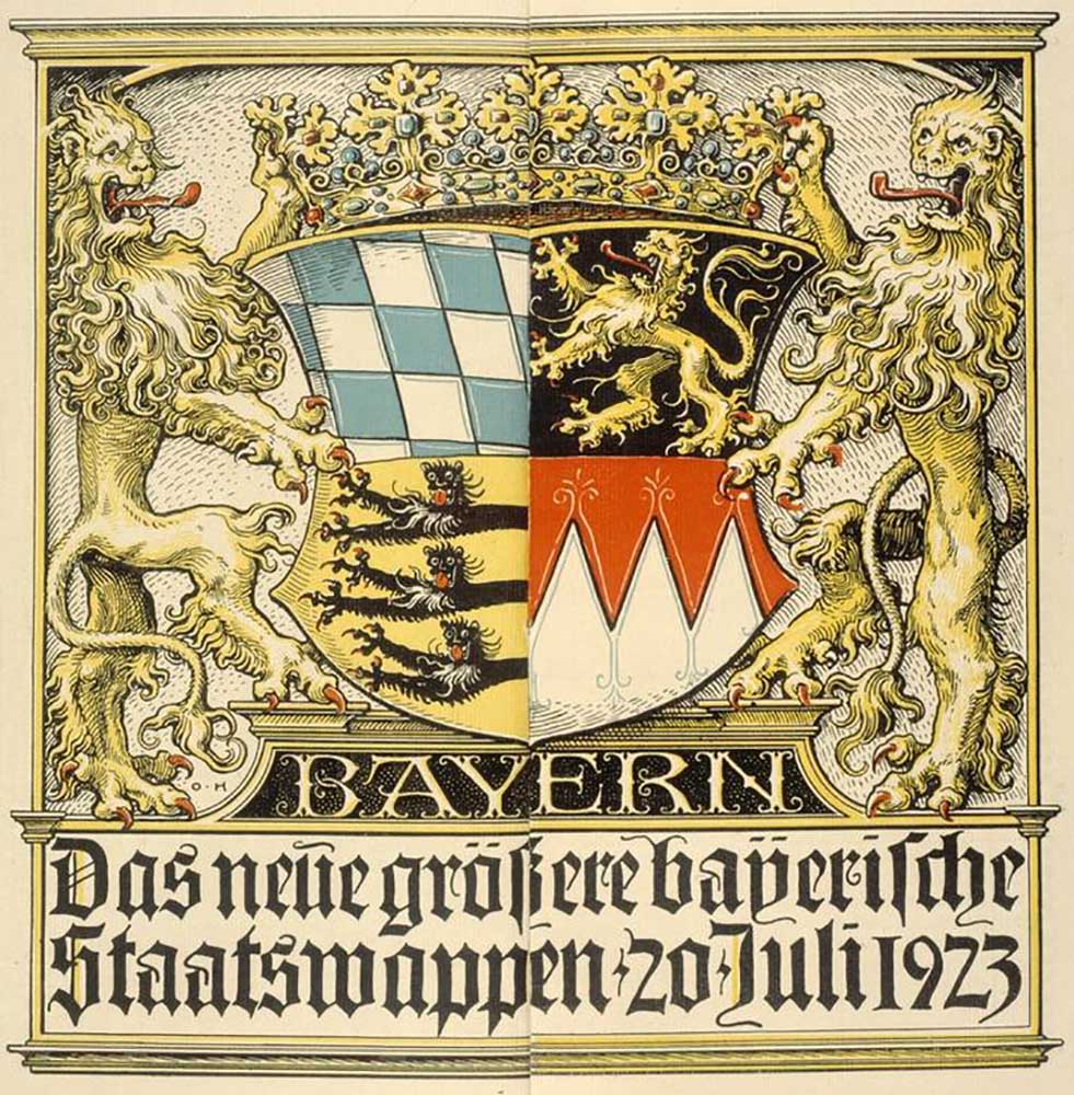 The new larger Bavarian coat of arms, July 20, 1923 de Otto Hupp