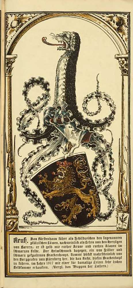 The root coat of arms of the German princely houses: Reuß de Otto Hupp