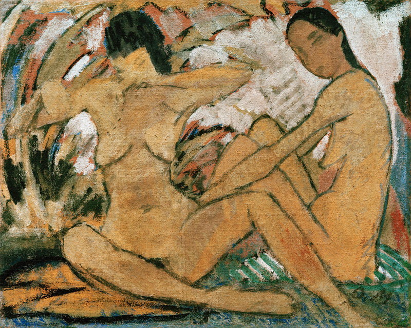 Two Women Sitting de Otto Mueller