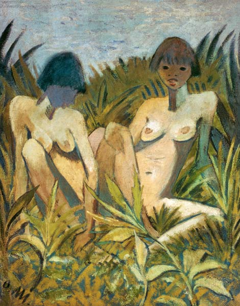 Two girls in the reed de Otto Mueller