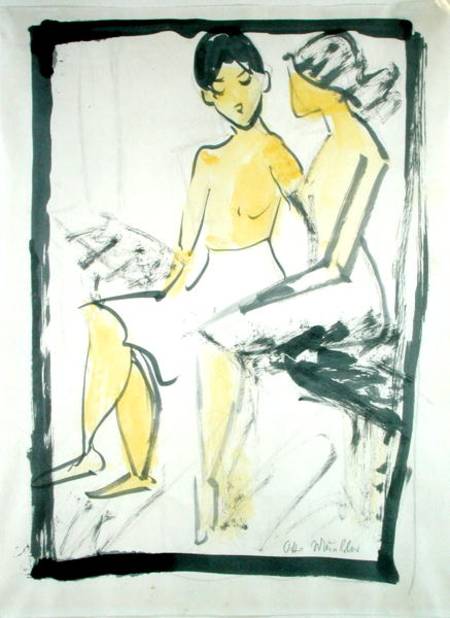 Seated Girls de Otto Mueller