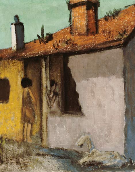 Gypsy hut with goat de Otto Mueller