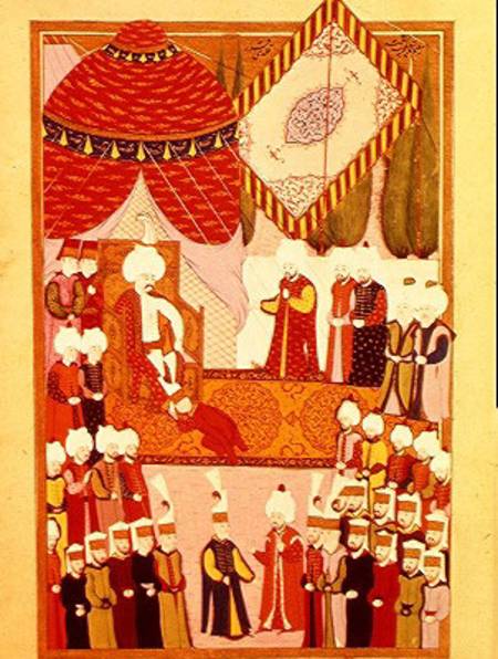The Coronation of Sultan Selim I (1466-1520) from the 'Hunername' by Lokman de Ottoman School