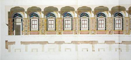 Vertical section of the second floor of the Raphael Loggia at the Vatican, from 'Delle Loggie di Raf de P. Savorelli