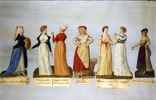 Dresses and costumes in vogue during the French Revolution de P. A. Lesueur