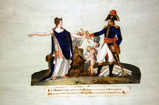''France entrusts her forces to Prudence and to the courage of Bonaparte. c.1800 de P. A. Lesueur