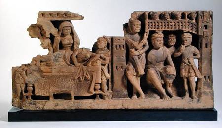 Relief panel depicting the Dream of Queen Maya, Gandhara Region de Pakistani School