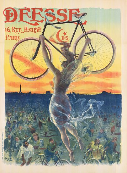 French Art Nouveau Poster for Deesse Bicycles de Pal