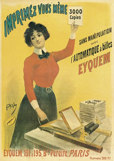 Poster advertising 'Eyquem' printers de Pal