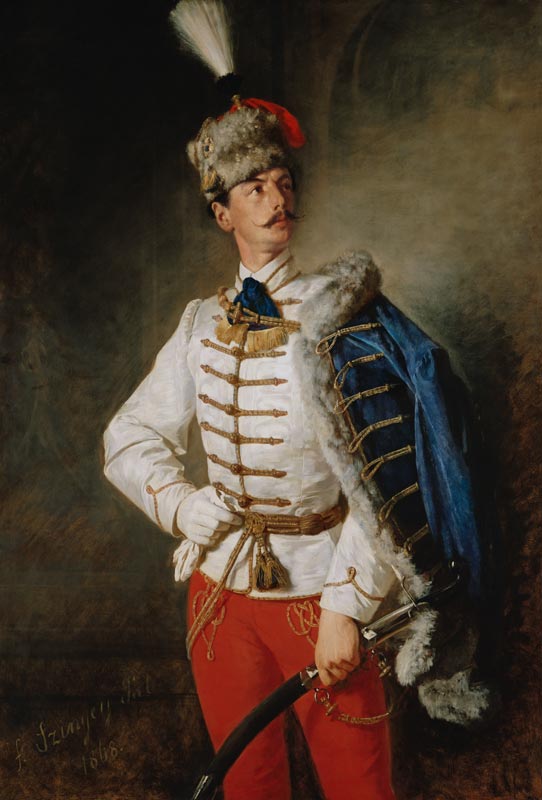 Portrait of László in hussar uniform. de Pál Szinyei-Merse