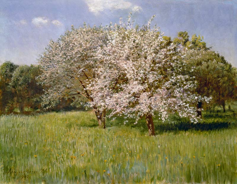 Blossoming trees de Pál Szinyei-Merse
