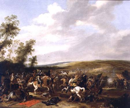 Battle Scene at Lutzen between King Gustavus Adolfus of Sweden against the Troops of Wallenstein de Palamedes Palamedesz