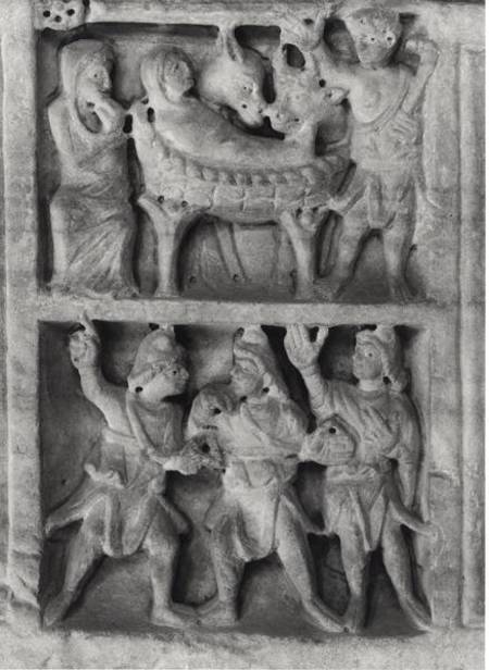 Detail of a relief from the Sarcophagus of the Nativity de Paleo-Christian