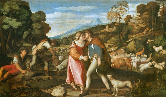 Jakob und Rahel de Palma il Vecchio (eigentl. Jacopo Negretti)