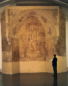 Madonna and Child Enthroned, drawing for a fresco (sinopia on paper)