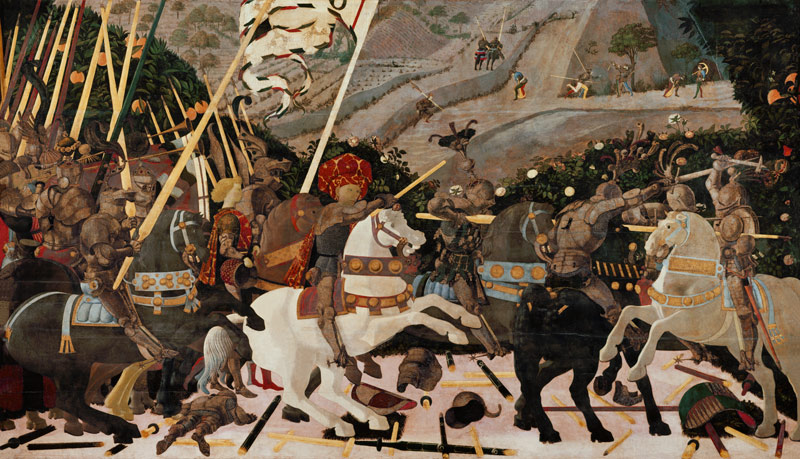 Nicolás de Tolentino en la batalla de San Romano de Paolo Uccello