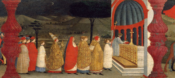 Predella of the Profanation of the Host: The Pope Returning the Consecrated Host to the Altar de Paolo Uccello