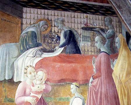 The Birth of the Virgin, detail from the cycle The Lives of The Virgin and St. Stephen from the Capp de Paolo Uccello