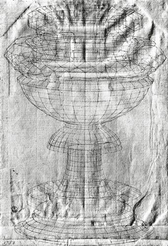 Perspective study of a chalice de Paolo Uccello