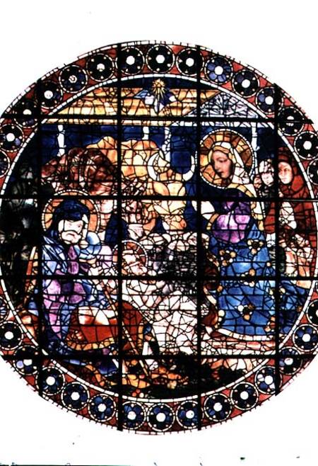 Stained glass of the Nativity de Paolo Uccello