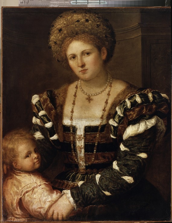 Portrait of a Lady with a Boy de Paris Bordone