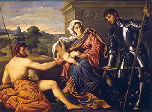 Madonna mit den Hll. Johannes d. Täufer und Georg de Paris Bordone